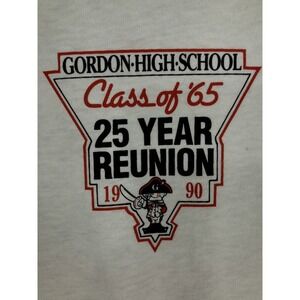 Vintage Oneita Power T Size XL White Graphic T-Shirt 1990 Class of '65 Reunion